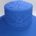 Royal Blue Fancy Church Hat Wide Brim Beaded Embroidered Floral Derby Party    eb-74499669